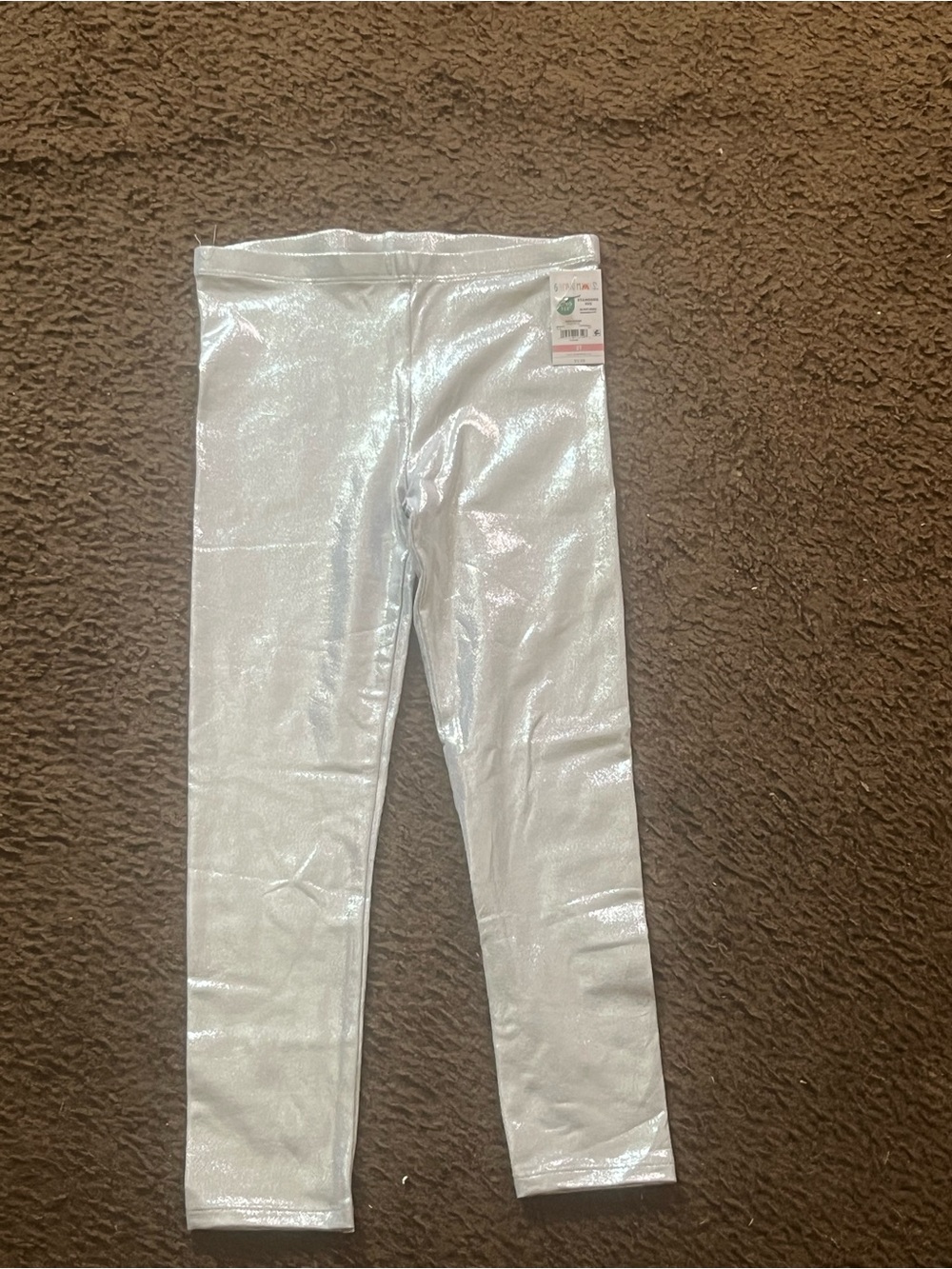 Girls' Shimmery White Stretch Leggings - Kids Bottoms